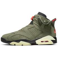 Travis Scott x Air Jordan 6 Retro Olive Unisex sportbačiai Žali Vidutinio alyvuogių spalvos Juodi-Balti-Universiteto raudoni CN1084-200 41