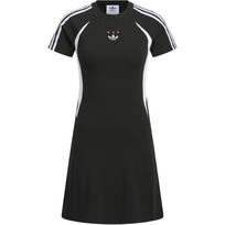 Adidas Originals SS24 Marškinėliaus Suknelė Trumpomis Rankovėmis Dryžuota Spalvų Bloko Sportiška Prigludusi Moteriška Suknelė Juoda JD1135 XXS gray