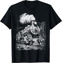 Garvežio traukinys Garinis traukinys Lokomotyvas vintage Traukinio dovana Unisex marškinėliai 2XL