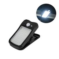LED saulės šviesa su spaustuku, išmanioji žmogaus judesio indukcija, lauko sodo šviestuvas, vandeniui atsparus lauko šviestuvas palapinei, garažui, kiemui, didelio ryškumo black shell-white,1pc