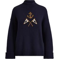 Polo Ralph Lauren Badge Logo Embroidered Long Sleeve Pullover Sweater Women sweater 211762022-001 S