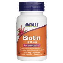 NOW FOODS biotinas 1000 mcg – 100 kapsulių