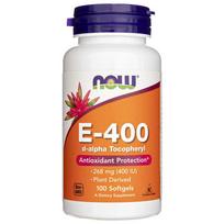 NOW FOODS vitaminas E-400, D-alfa tokoferilas – 100 kapsulių