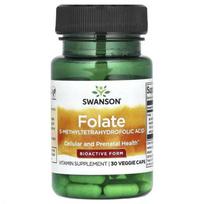 SWANSON folatas (5-metiltetrahidrofolio rūgštis) 680 mcg – 30 kapsulių