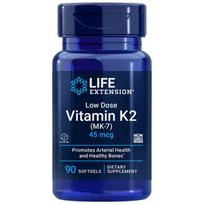 LIFE EXTENSION mažos dozės vitaminas K2 (MK-7) 45 mcg - 90 kapsulių