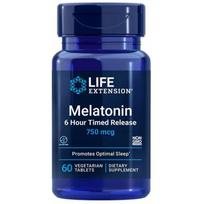 LIFE EXTENSION melatoninas, 6 val. veikimo laikas, 750 mcg – 60 tablečių