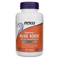 NOW FOODS Neptūno krilių aliejus, dvigubo stiprumo 1000 mg – 60 kapsulių