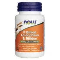 NOW FOODS Acidophilus & Bifidus 8 milijardai CFU – 60 kapsulių
