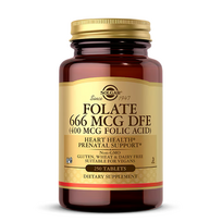 SOLGAR folio rūgštis 666 mcg DFE (Metafolin® 400 mcg) – 250 tablečių
