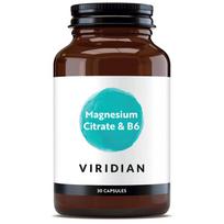 VIRIDIAN magnio citratas + vitaminas B6 - 30 kapsulių