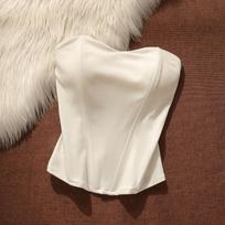 Moteriški viršūnės Sexy Wrap Stereoscopic Fishbone Corset Liemenėlė Ploni apatiniai marškinėliai Ploni vidiniai viršutiniai strypai be petnešėlių S balta