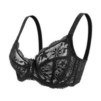 Moteriška permatoma nėriniuota liemenėlė, ploni kvėpuojantys apatiniai, patogus viršutinis palaikymas, reguliuojama, seksuali liemenėlė 38/85C juoda