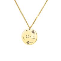 11:11 stačiakampio pakabuko karoliai moterims nerūdijančio plieno auksinės spalvos grandinėlė laimingas angelo numeris 1111 Choker papuošalai Collares 45cm