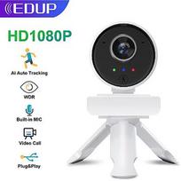 EDUP 1080P Full HD Web Camera / Autofocus / Smart WiFi with Microphone / Portrait Tracking / USB / 4K EP-1080P4S