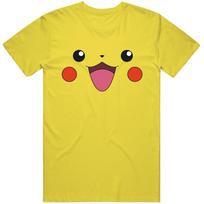 Pikachu veidas Helovino kostiumas Unisex minkštas medvilninis marškinėliai S