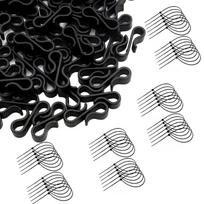 120 vnt. plastikinių latakų spaustukų lauko šviesoms ir elektros kabeliams tvarkyti, plastikiniai S formos pakabinimo kabliukai juoda