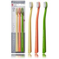 Swissdent Colours Gentle Extra-Soft Toothbrushes ypač švelnūs dantų šepetėliai 3 vnt. - Yellow, Orange, Green