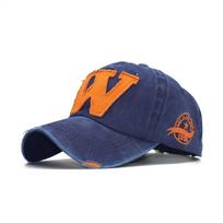 Raidė W Siuvinėta beisbolo kepuraitė Vintažinės skalautos medvilninės kepurės Reguliuojama tėčio kepurė Unisex beisbolo kepurės Snapback kepurė 54-60cm