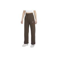 Nike Solid Color High Waist Casual Drawstring Wide Leg Knit Sports Pants Women pants Brown FZ7208-237 XL