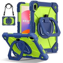 Skirta Huawei MatePad SE 11.3 360° besisukantis laikiklis, tvirtas apsauginis stovas, TPU+PC 3in1 smūgiams atsparus planšetinio kompiuterio dėklas Huawei MatePad SE 11 tamsiai mėlyna spalva