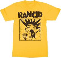 Vtg Rancid Band sunkūs medvilniniai geltoni vyriški marškinėliai, pilno dydžio BL375 S