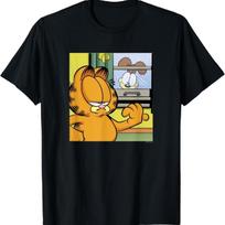 Garfield Odie Garfield Langas Pokalbis Marškinėliai S juoda