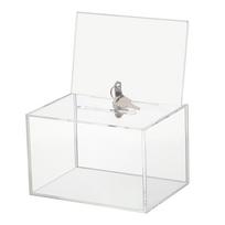 Acrylic Suggestion Box with Lock and Sign Holder Raffle Ticket Container Cardboard Raffle Box for Fundraising Donation Voting