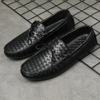 Natūralios odos vyriški batai Mocasins Slip ant laisvalaikio plokščių vairavimo batų 44 juoda