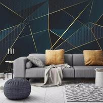 Prabangi 3D sieninė tapetai modernaus dizaino geometrinių abstrakčių linijų fono tapetai, skirti svetainės miegamojo namų dekoravimui 200 cm(W) x 140 cm(H)