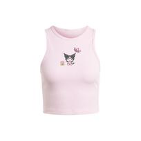 Adidas Originals Hello Kitty X Kuromi Grafinis Spaudinys Apvalus Kaklas Sportinis Tankinis Viršus Moteriški Viršutiniai Drabužiai Skaidriai Rožinis JG8051 M
