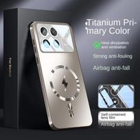 skirtas Magsafe dėklas, skirtas POCO F6 Pro Matte, matinis, atsparus smūgiams objektyvui, telefono dangtelis, skirtas POCO F6 Pro belaidžio įkrovimo dėklams POCO F6 Pro auksas