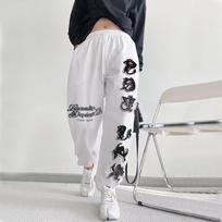 Hip Hop Moteriškos Laisvalaikio Sportinės Kelnės Pavasaris Ruduo Gatvės Stiliaus Mada Elastingos Aukštu Liemeniu Laisvos Medvilninės Šokių Bėgiojimo Sportinės Kelnės S balta
