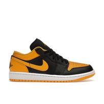 Air Jordan 1 žemos geltonos ochros spalvos vyriški sportbačiai juodi balti 553558-072 47.5