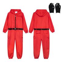 Vaikų Helovino Cosplay Žaidimas Raudonas Kostiumas Vaikų Šalis Vaidmenų Žaidimas Apsirengimo Apranga Darbinė Jumpsuit 110cm raudona