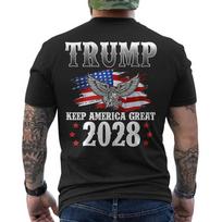 Trump 2028 Išlaikykime Ameriką Didžią Amerikos Vėliava Trump 2028 ANT NUGAROS Unisex Marškinėliai 4XL