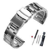 Tvirtas nerūdijančio plieno dirželis 20/22/24/26/28mm juosta Seiko laikrodžio apyrankėms Jubilee for Oyster Belt vyriški laikrodžio aksesuarai 20mm sidabras