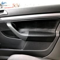 Kairės pusės vairas Mikropluošto odos durų skydelio apdaila VW Golf 5 Jetta 2005 - 2009 m. Automobilio durų porankio skydelio dangtelio lipdukas 2xFront Black-red