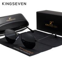 KINGSEVEN Klasikiniai šviesą atspindintys akiniai nuo saulės Vyriški šešiakampiai Retro akiniai nuo saulės Nerūdijančio plieno akiniai M