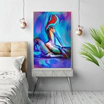 medžio masyvo rėmas Seksualus vyrų ir moterų drobės paveikslas Abstraktus mylėtis plakatai ir spaudiniai Miegamojo prie lovos siena Art Decora aliejinė tapyba Nuotraukos 15*20cm(with frame)