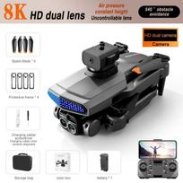 Naujas D6 drono dvigubos kameros didelės raiškos WIFI FPV ESC oro fotografijos optinis penkių krypčių kliūčių išvengimo keturkoperis Dual camera 1 battery juoda