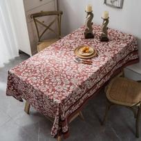 Augalų Gėlių Ir Paukščių Staltiesė Amerikietiško Kaimo Stiliaus Staltiesė Imituotas Audinys Menas Oranžinis Spaudinys Stačiakampis 100x140cm