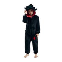 Vaikiški kombinezonai Be dantų Kigurumi pižama Vaikų vienos dalies Helovino Kalėdų Cosplay kostiumas 4 juoda