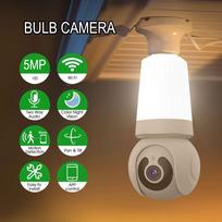 5MP vidinė E27 WiFi lemputė IP kamera Naktinis matymas Dvikryptis garsas Išmanusis tinklo šviestuvas Kamera CCTV Belaidis saugos monitorius V380 Pro Only 3MP Camera balta