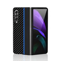 Skirtas Samsung Galaxy Z Fold 3 5g Case Z Fold 2 Anglies pluošto odinis dangtelis, skirtas Sasmung Galaxy Z Fold3 Cover Full Protector Capa For Galaxy Z Fold 3 mėlyna