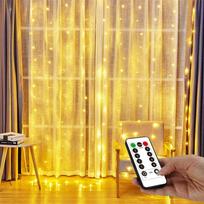 300 LED užuolaidinių lempų stygos 3M*3M USB maitinami vandeniui atsparūs mirksintys sieniniai šviestuvai 300x300cm/300LED šilta balta spalva