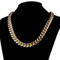 Nerūdijančio plieno aukso spalvos Kubos grandinės maišytuvas, mygtukas Hip Hop mados papuošalai dovanoms 6 mm / 10 mm / 12 mm / 14 mm / 16 mm / 18 mm 22inch auksas