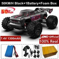 Naujas 4WD RC automobilis 4x4 bekelės dreifuojančių lenktyninių automobilių 50/70 km/h super šepetėlių didelės spartos radijo vandeniui atsparus sunkvežimis nuotolinio valdymo žaislas vaikams 1 battery juoda