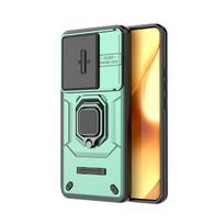 Shockproof Case For Realme 15 Case For Realme 15 Pro Ring Holder Magnetic Back Cover For Realme 15 5G Push Window Case 6.8 inch For Realme 15 5G žalia