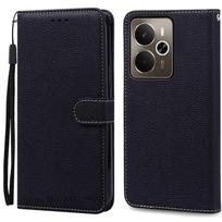 For Realme 14 5G dėklas piniginė odinis atverčiamas dangtelis For Realme 14 5G dėklas Realme 14T 5G telefono dėklas knyga Coque Fundas apvalkalas Realme 14 5G(14T 5G) juoda