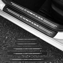 Anglies pluošto automobilio durų slenksčio apsauga, bagažinės buferio, pedalų apsauga nuo įbrėžimų, vandeniui atspari lipdukų danga, skirta Jeep Compass 1Pcs-For-Compass